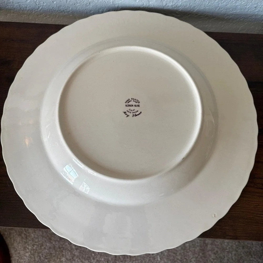 Vernon‎ Kilns Mary Lou Floral Serving Platter Vintage CA Pottery Cottagecore
